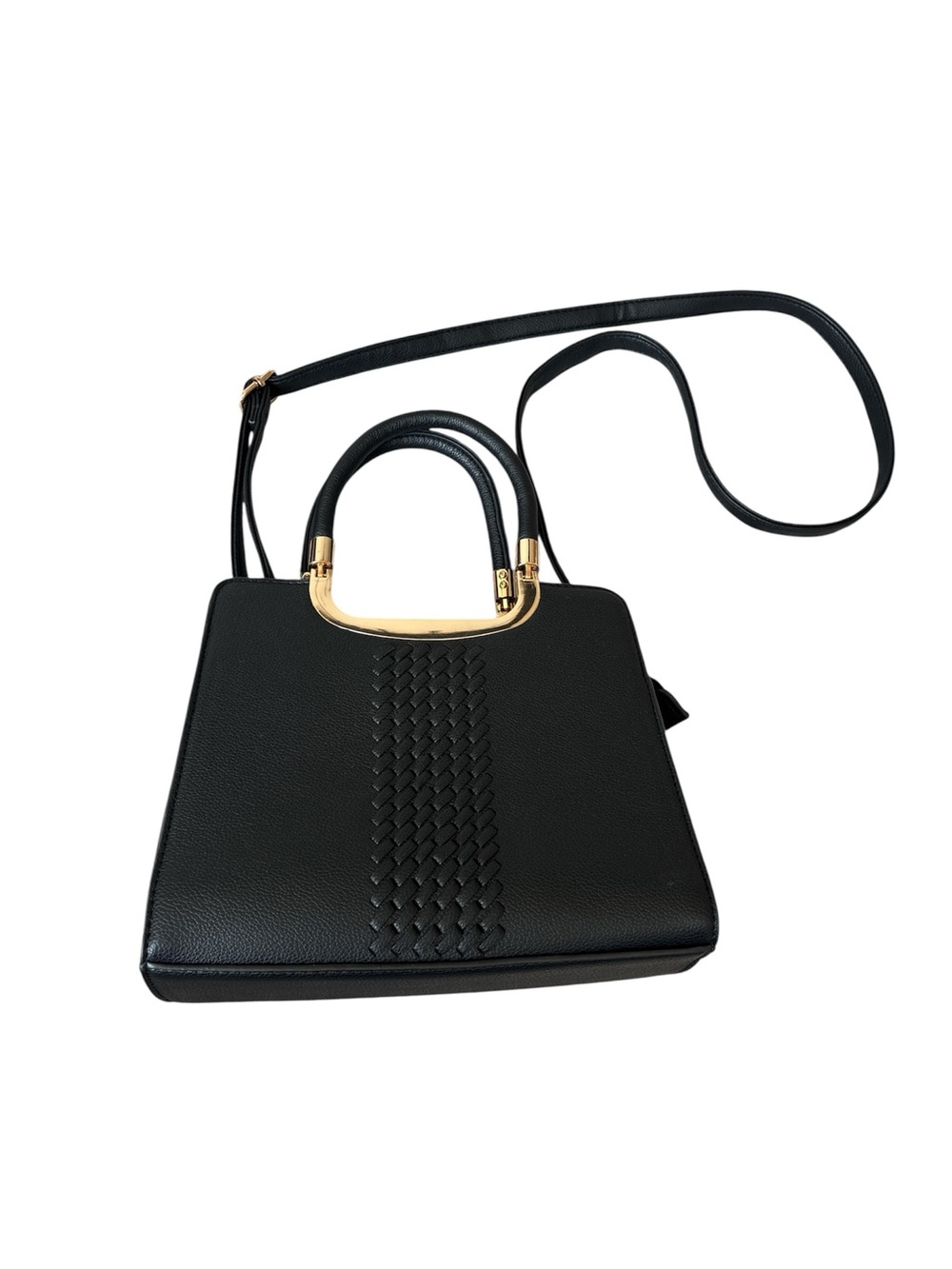 NWOT Le Bag Chic Black Crossbody Bag with Gold Accents